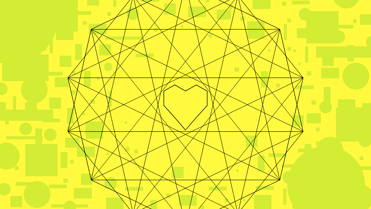 Abstract yellow geometric design with simple shapes